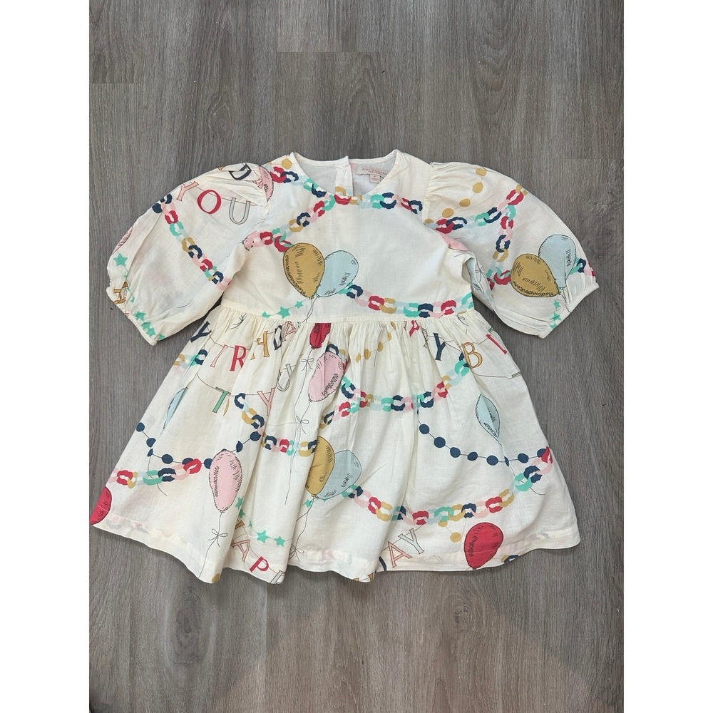 Pink Chicken Happy Birthday Dress Little Girl's Size 4Y CottageCore Party NYC